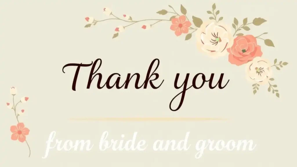 Wedding thank you messages from bride and groom