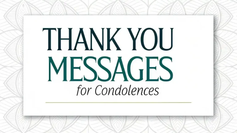 Thank You Messages for Condolences